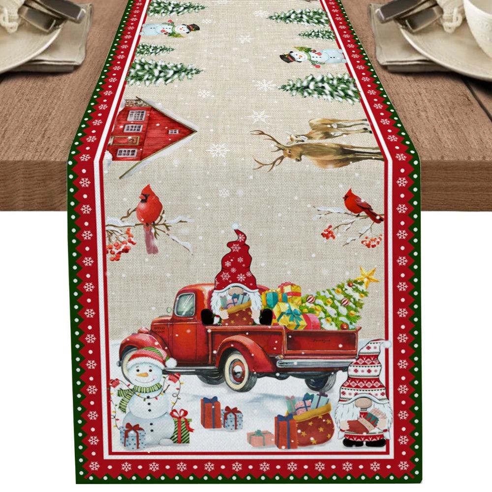 Snowman & Snowflake Christmas Table Runner