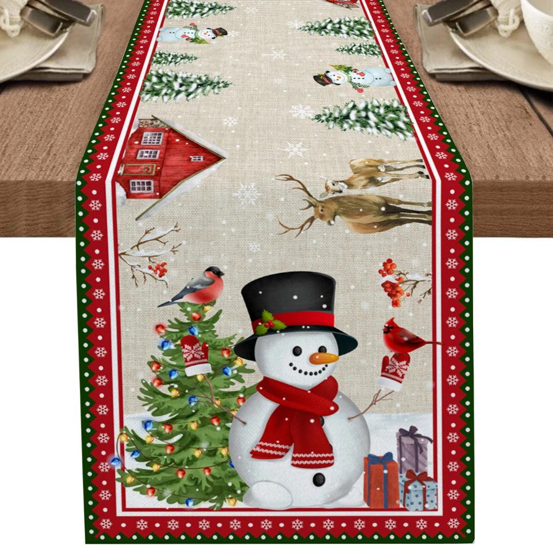 Snowman & Snowflake Christmas Table Runner
