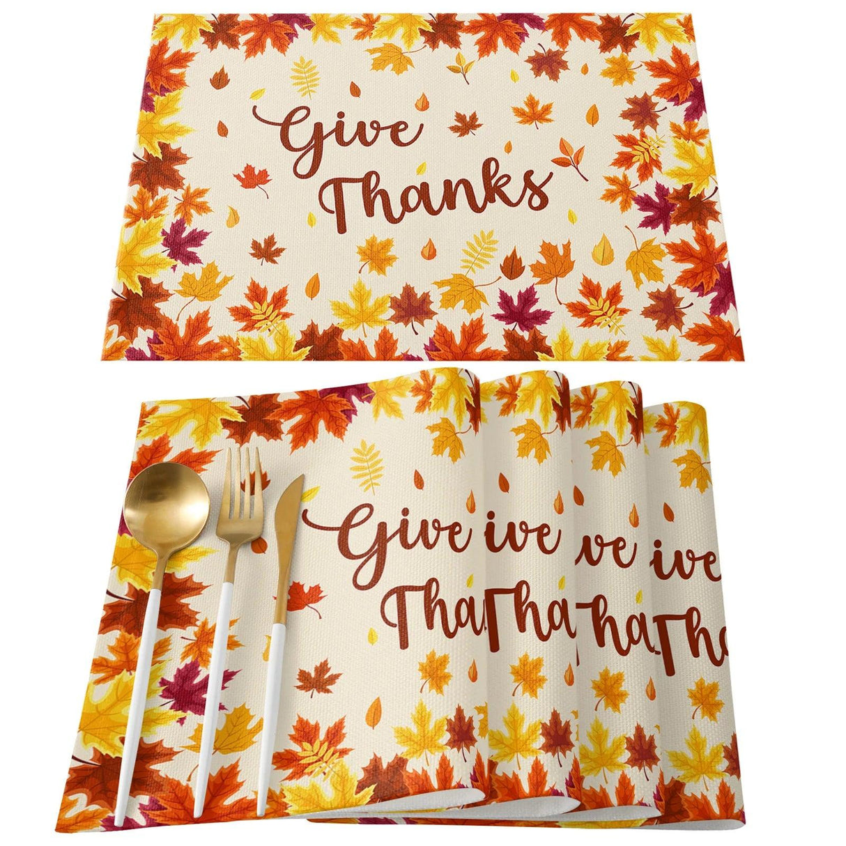 Christmas Festive Maple Leaves Table Runner