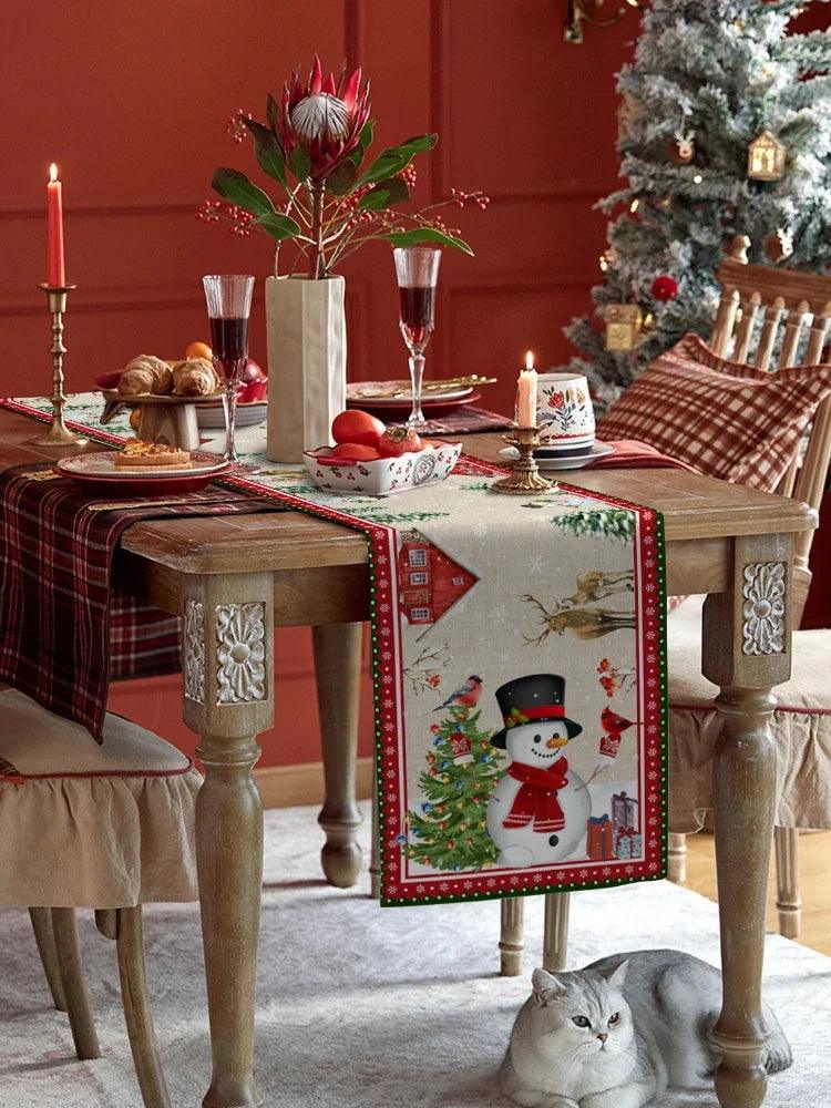 Snowman & Snowflake Christmas Table Runner