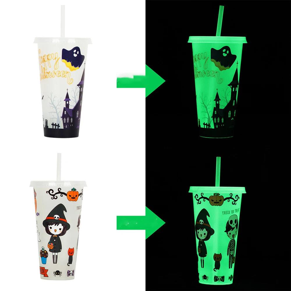 Glow-in-the-Dark Halloween Straw Cup