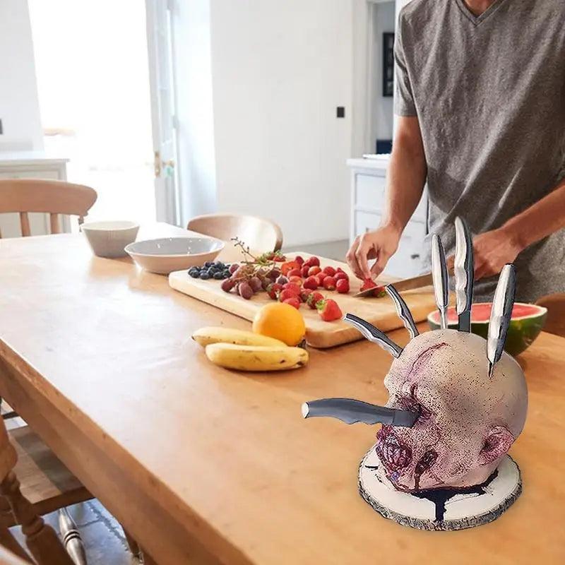 Skull Kitchen Knife Holder