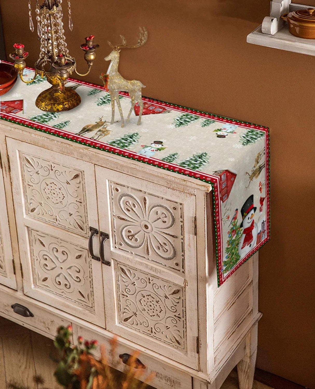 Snowman & Snowflake Christmas Table Runner