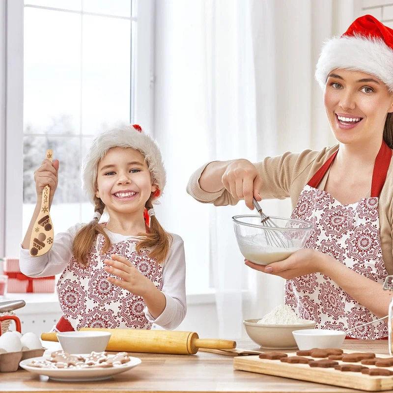 Festive Christmas Wooden Spoon Set