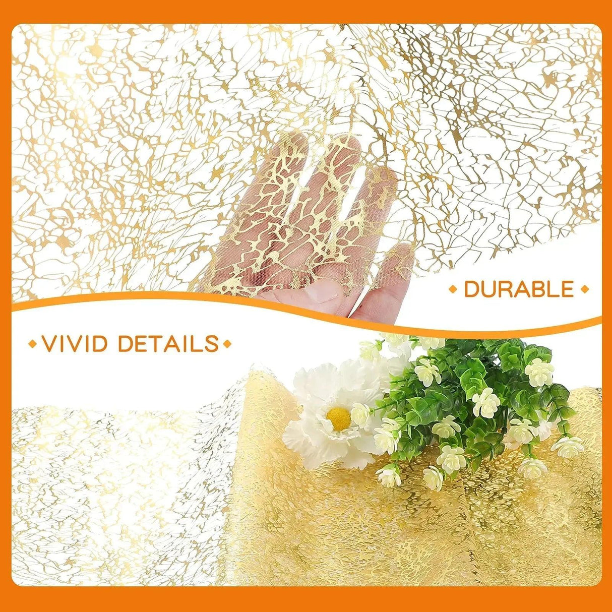 Gold Metallic Glitter Table Runner