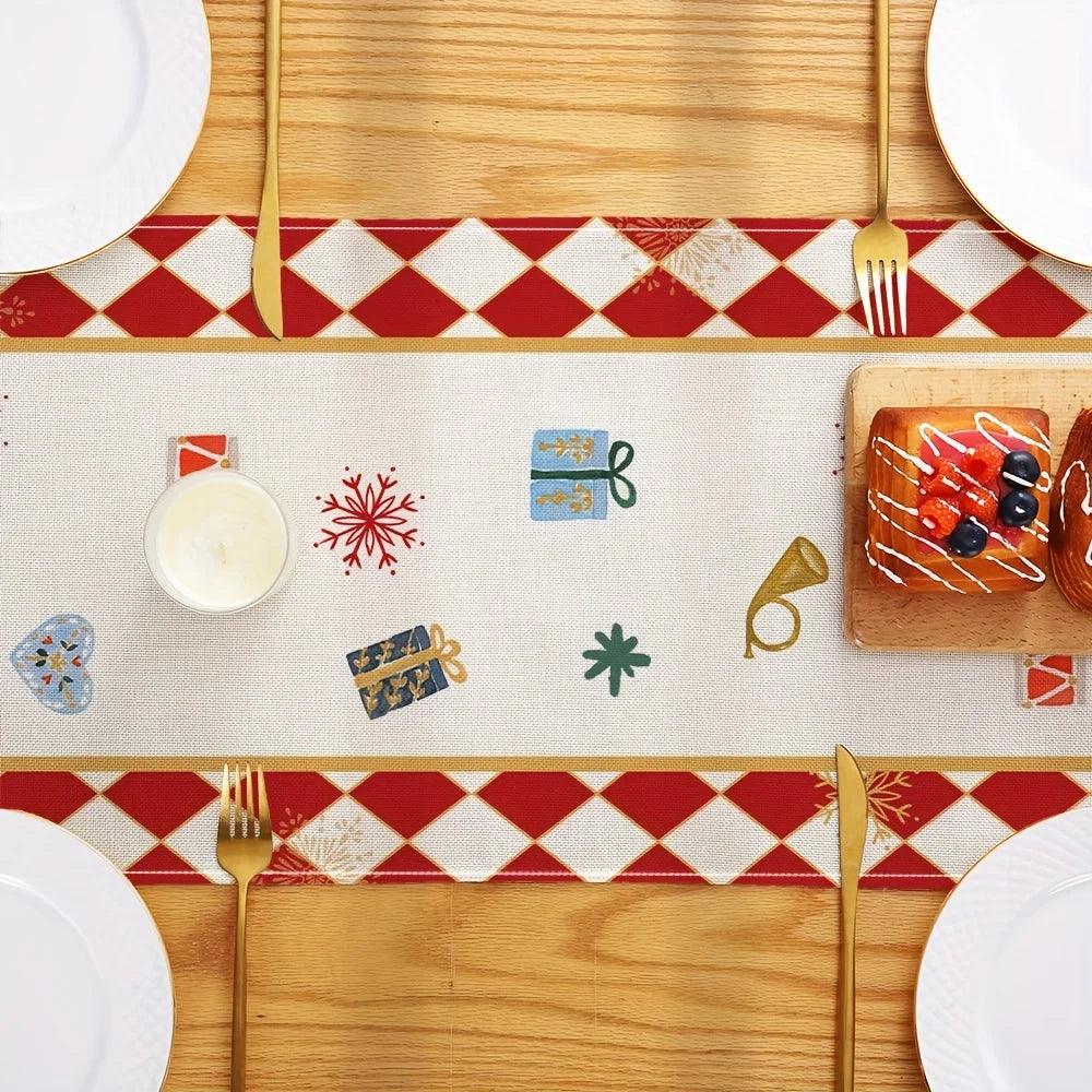 Christmas Nutcracker Linen Table Runner