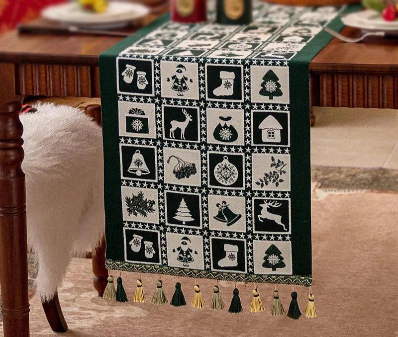 Christmas Cotton Jacquard Table Runner