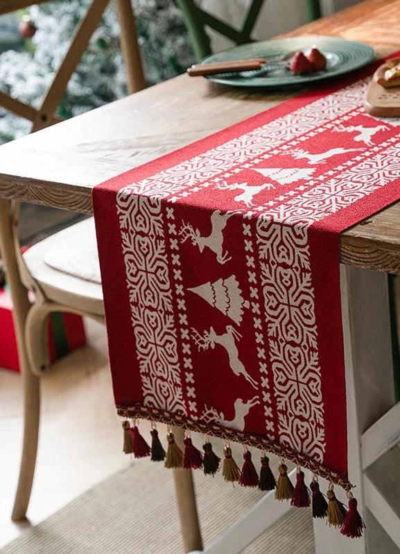 Christmas Cotton Jacquard Table Runner