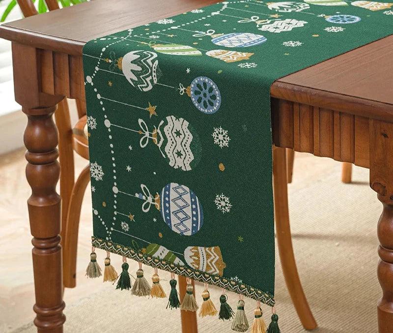 Christmas Cotton Jacquard Table Runner