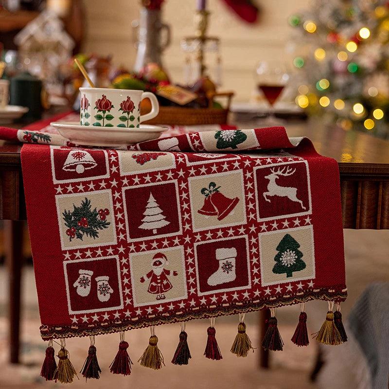Christmas Cotton Jacquard Table Runner