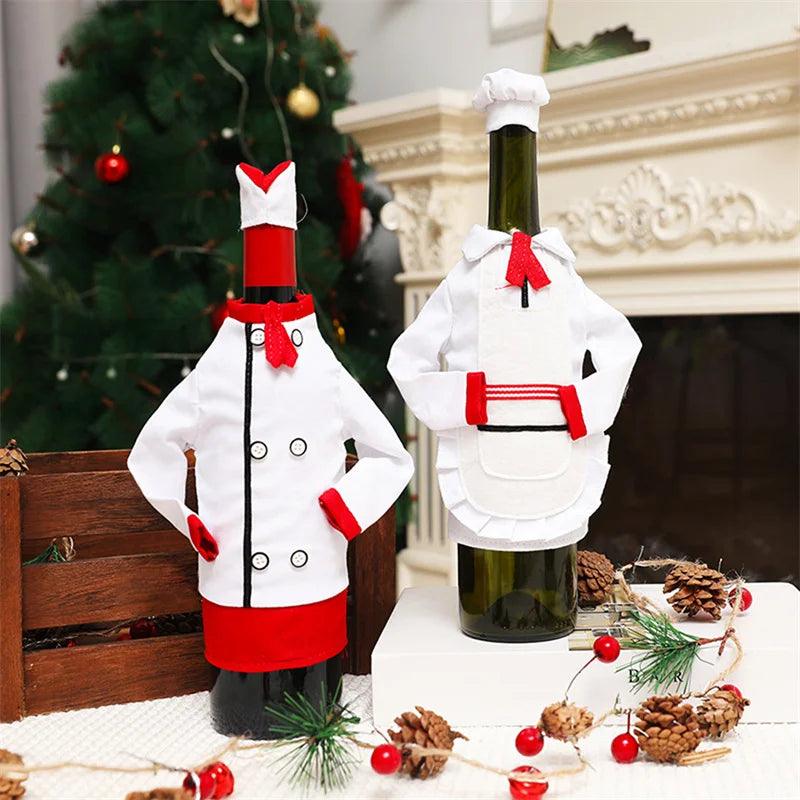 Festive Wine Chef Bottle Covers