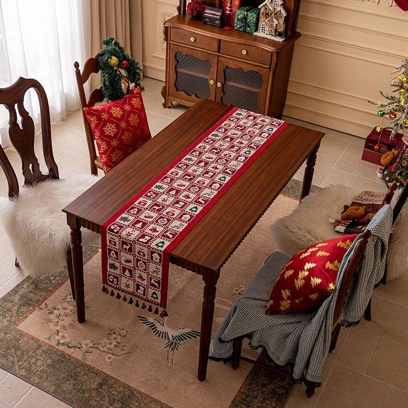 Christmas Cotton Jacquard Table Runner