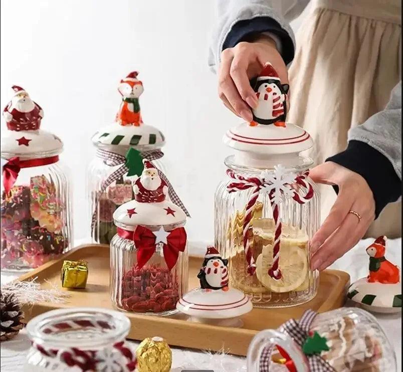 Festive Seal Glass Jar
