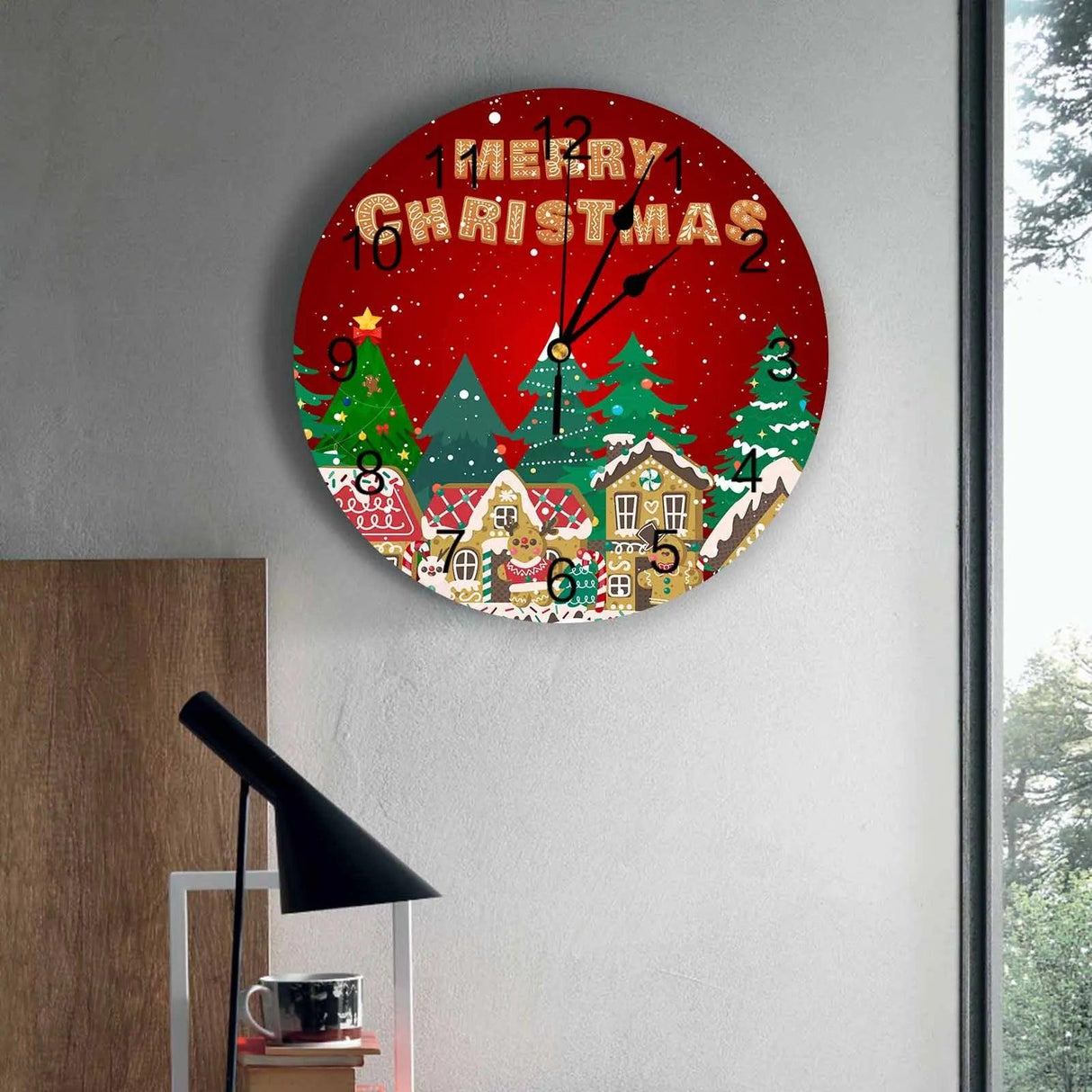 Winter Gingerbread Wall Clock