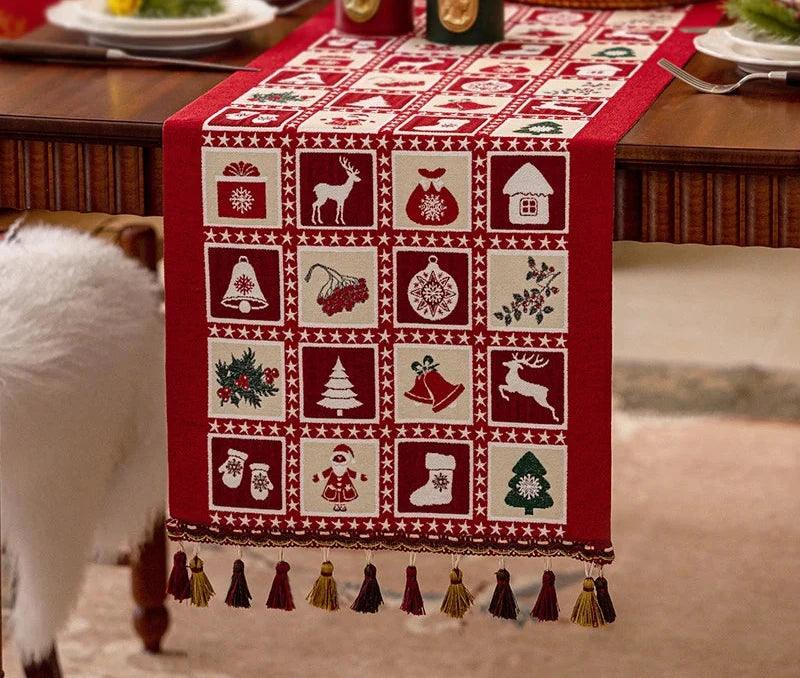 Christmas Cotton Jacquard Table Runner