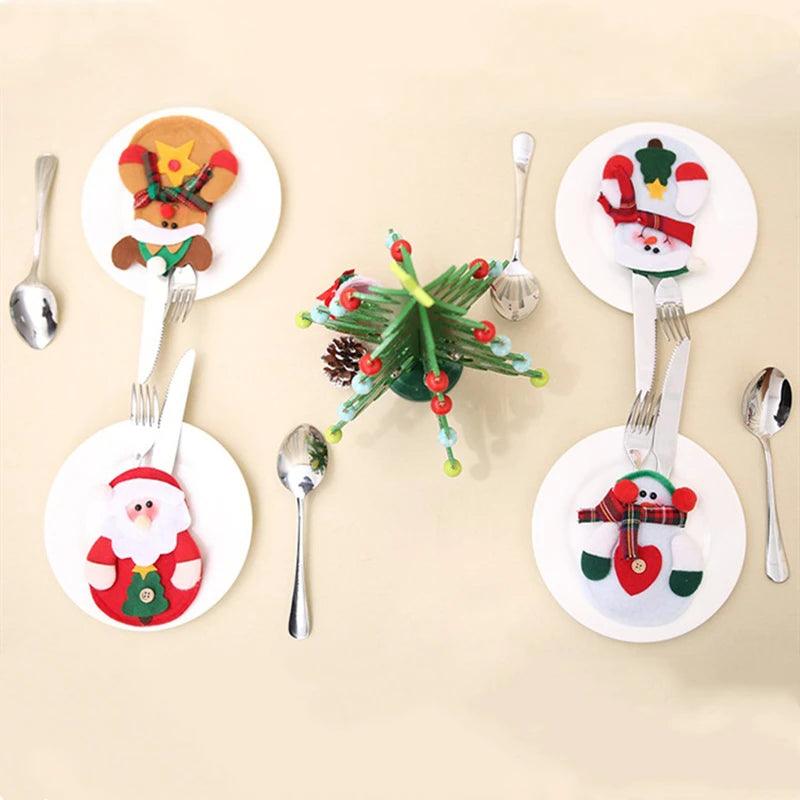 Festive Snowman Tableware Holder Set