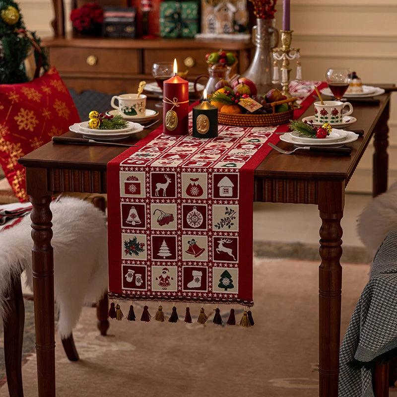 Christmas Cotton Jacquard Table Runner