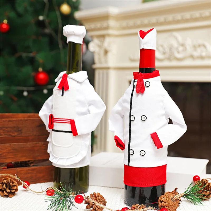 Festive Wine Chef Bottle Covers