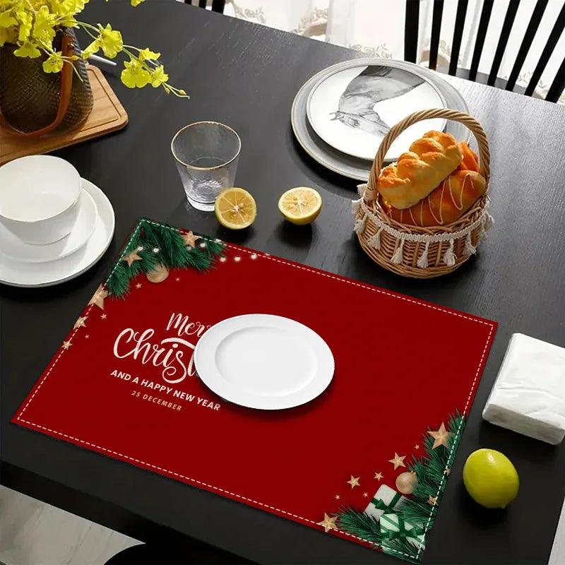 Festive Red Plaid Placemats