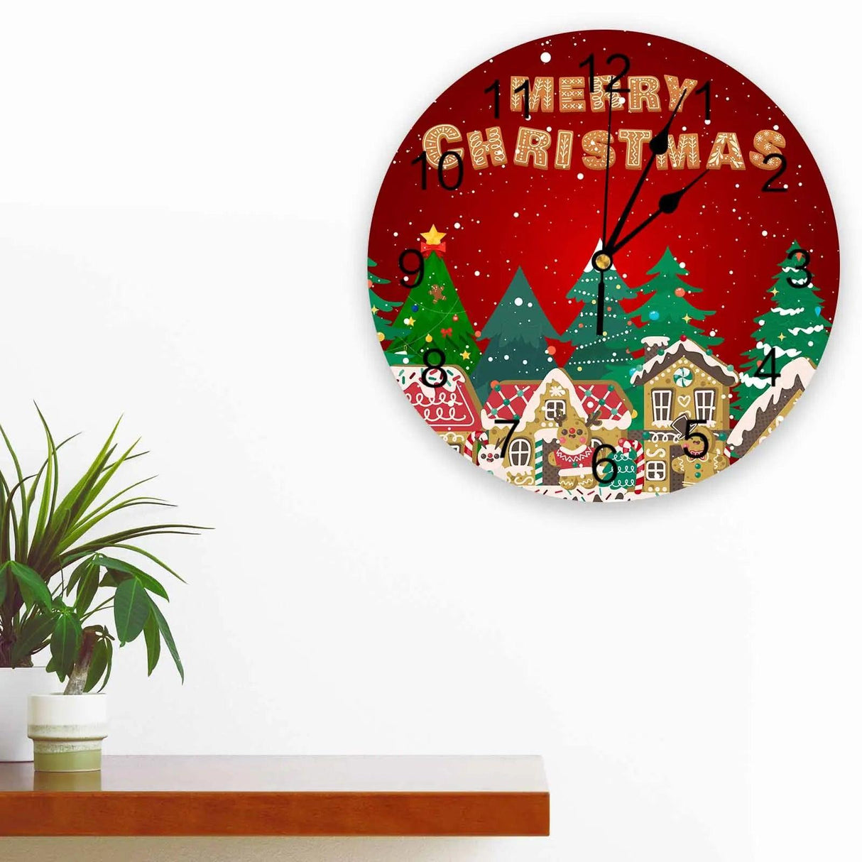 Winter Gingerbread Wall Clock