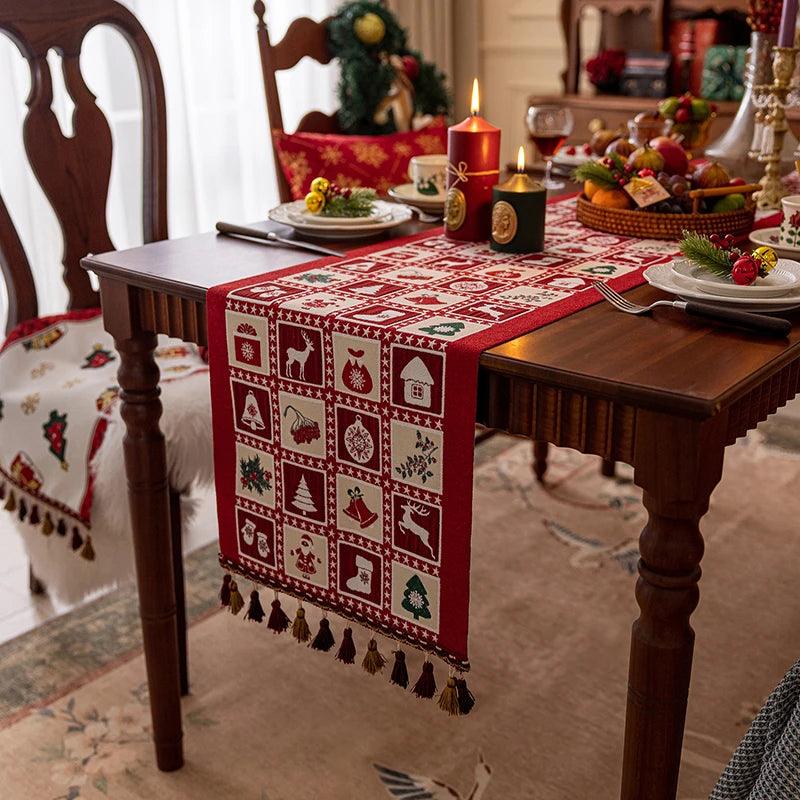 Christmas Cotton Jacquard Table Runner