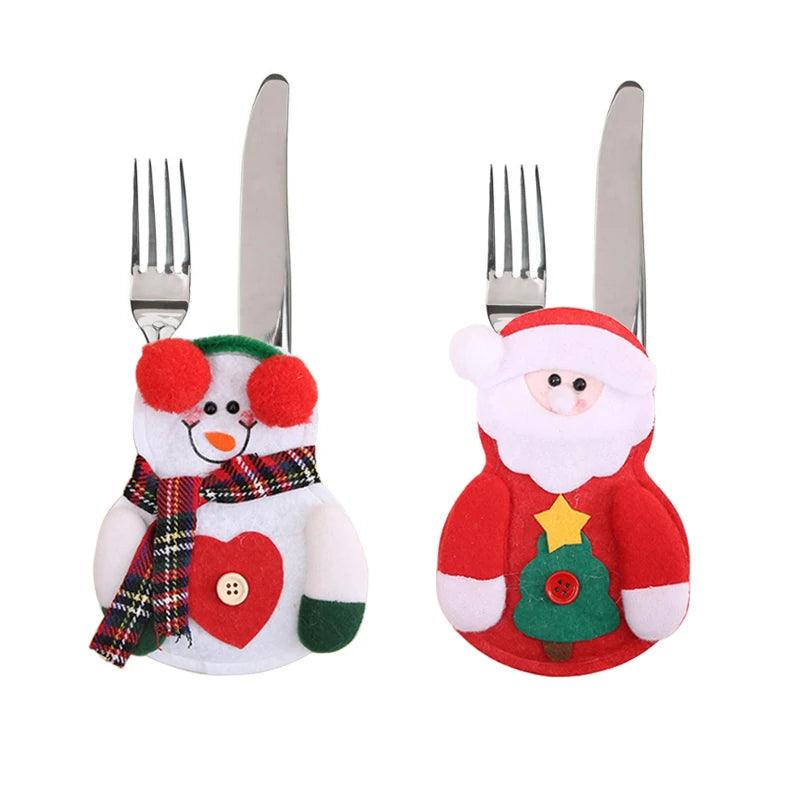 Festive Snowman Tableware Holder Set