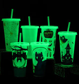 Glow-in-the-Dark Halloween Straw Cup