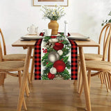 Christmas Linen Table Runner – Snowman & Christmas Tree