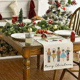 Christmas Linen Table Runner – Snowman & Christmas Tree