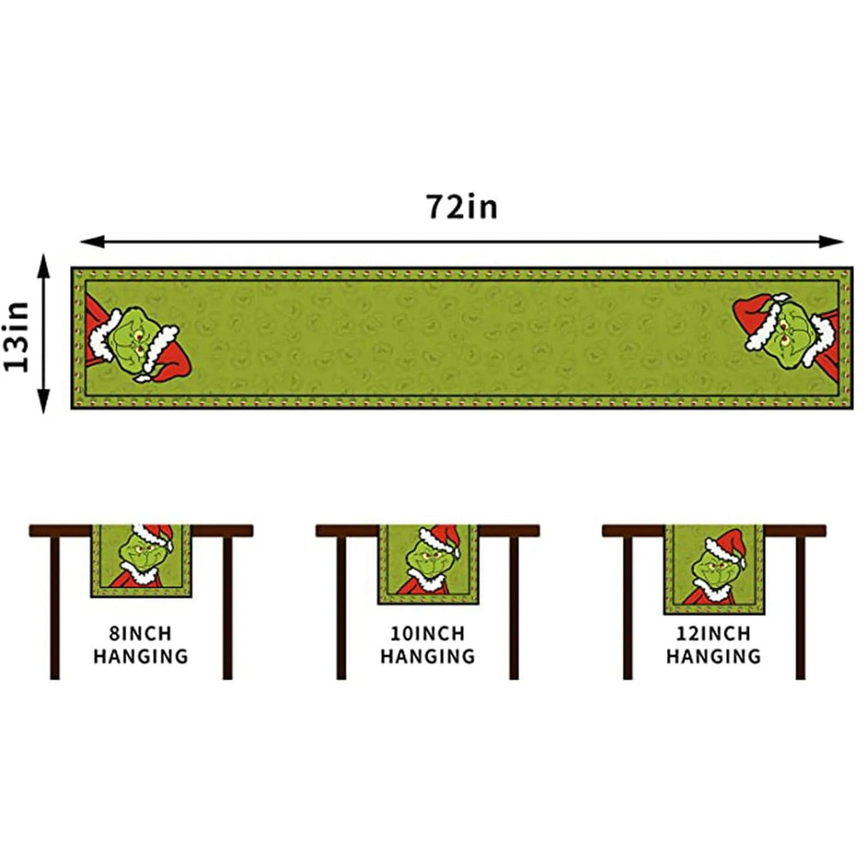 Green Linen Christmas Table Runner