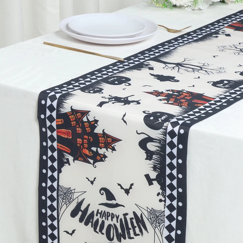 Happy Halloween Pumpkin & Ghost Table Runner