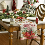 Christmas Linen Table Runner – Snowman & Christmas Tree