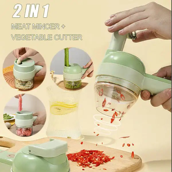 4-in-1 Handheld Electric Vegetable Cutter