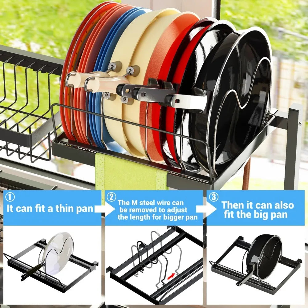 Over The Sink Adjustable 2-Tier Dish Drying Rack