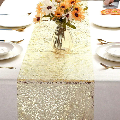 Gold Metallic Glitter Table Runner