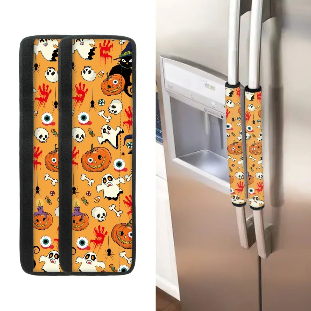 Halloween Refrigerator Door Handle Covers