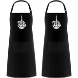 Halloween Skeleton Middle Finger Apron with Pocket