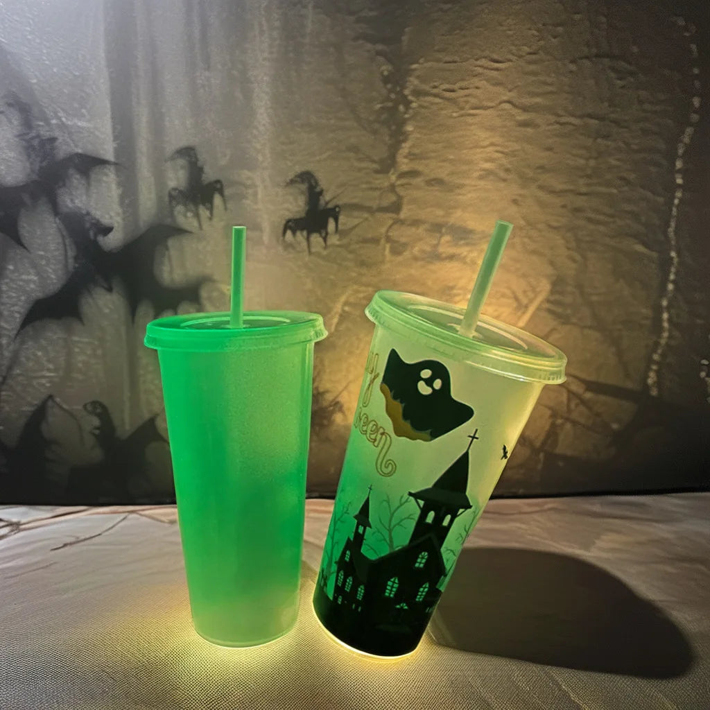 Glow-in-the-Dark Halloween Straw Cup