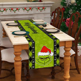 Green Linen Christmas Table Runner