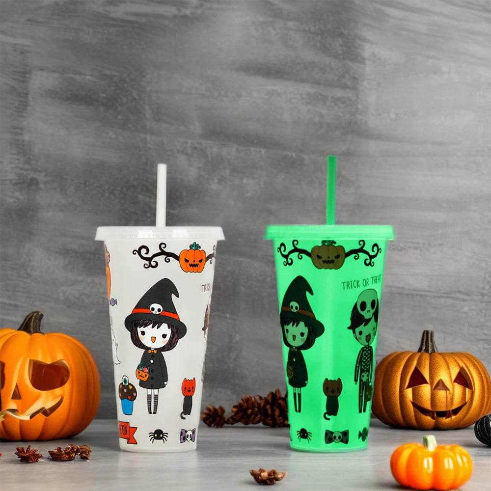 Glow-in-the-Dark Halloween Straw Cup