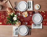 Christmas Snowflake Texture Linen Table Runner