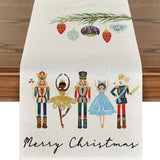 Christmas Linen Table Runner – Snowman & Christmas Tree