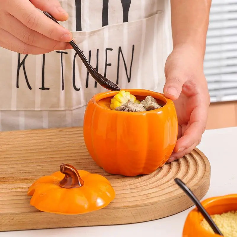 Cute Pumpkin Ceramic Seasoning Jar