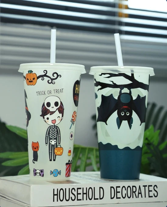 Glow-in-the-Dark Halloween Straw Cup