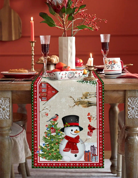 Snowman & Snowflake Christmas Table Runner