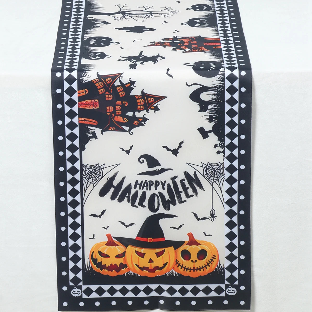 Happy Halloween Pumpkin & Ghost Table Runner