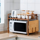 Bamboo Microwave Oven Storage Rack