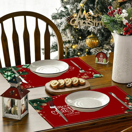 Festive Red Plaid Placemats