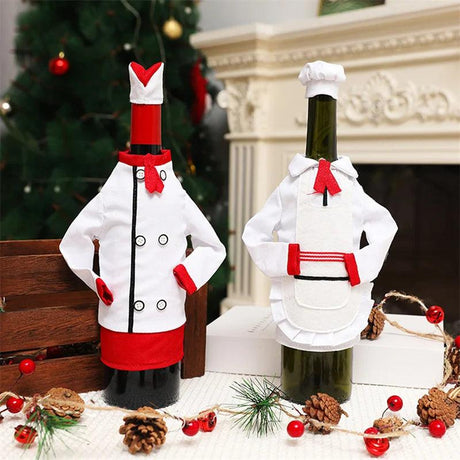 Festive Wine Chef Bottle Covers